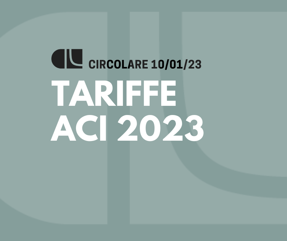 Tariffe ACI 2023